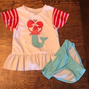 🧜‍♀Cat & Jack Swim shirt and bottoms mermaid